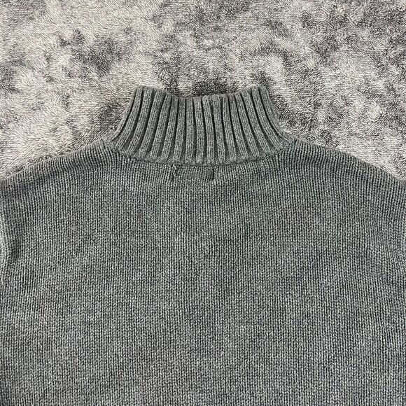 Polo Jeans Company Knitted 1/4 Zip Sweater Logo Gray Men's L Mock Neck - Picture 8 of 10